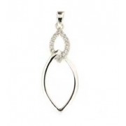 SPC CZ/PLAIN OVAL LINK PENDANT