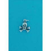 SPC 11mm SKULL AND CROSSBONES PENDANT  =