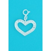 SPC  PAVE SET CZ HEART CLIPON PENDANT  =