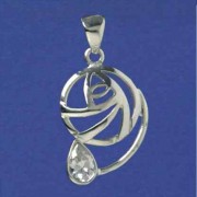 SPC TEARDROP CZ RM STYLE PENDANT       =