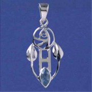 SPC RM STYLE BLUE STONE FLOWER PENDANT