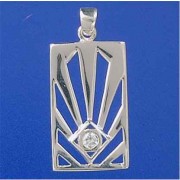 SPC CZ SET 25x15mm RECT.RM STYLE PENDANT