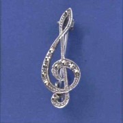 SPC MARCASITE TREBLE CLEF BROOCH       =