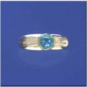 SPC 6mm ROUND SYN.BLUE TOPAZ RING      =