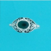 SPC 6x9mm GREEN AGATE FANCY RING       -