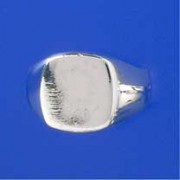 SPC HEAVY 15x13mm CUSHION SIGNET RING  =