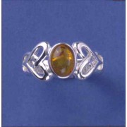 SPC 8x6 AMBER CUTOUT SHANK CELTIC RING