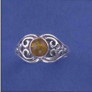 SPC CELTIC DESIGN AMBER RING           -