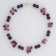 SPC AMETHYST CHIPS/BEADS BRACELET