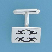 SPC 20x15mm BLACK INLAY CELTIC CUFFLINK