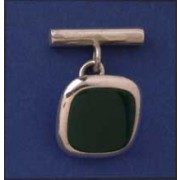 SPC GREEN AGATE SQUARE CUFFLINK