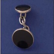 SPC 15mm ROUND SODALITE CHAIN CUFFLINKS=