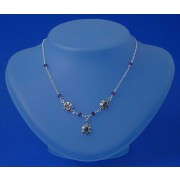 SPC PURPLE STONE/CRYSTAL FANCY NECKLACE