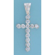 SPC CZ SET 47x29mm CROSS PENDANT-BLING =