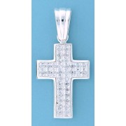 SPC 42x30mm PAVE SET CZ CROSS-BLING    =