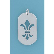 SPC 33x19mm CUTOUT FLEUR-DE-LYS TAG    =