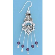 SPC PURPLE CRYSTAL DROP EARRINGS