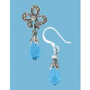 SPC BLUE CRYSTAL/MARC.EARRING PEND SET =