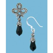 SPC BLACK CRYSTAL/MARC.EARRING PEND SET