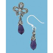 SPC PURPLE CRYST/MARC.EARRING PEND SET =