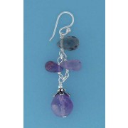 SPC SMOKEY TOPAZ/AMETHYST DROP EARRINGS=