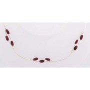 SPC GARNET BEANS 1-2 ROW TUBE NECKLACE =