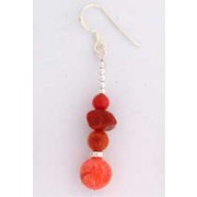 SPC RED STONE DROP EARRINGS            =