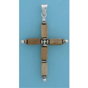 SPC 50x40mm WOOD BEADS CROSS