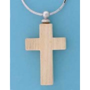 SPC 30x20mm WOODEN CROSS/16"COBRA CHAIN