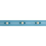 SPC BLUE/LIGHT WOOD TRIPLE BEAD BRAC.