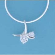 SPC 16"COBRA CHAIN/2 CZ SET FLOWER STUD=