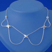 SPC ROUND BOX CHAIN/KISS CROSS NECKLACE