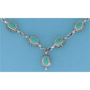 SPC RUBSET 5 STONE OVAL TURQ.NECKLACE