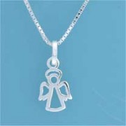 SPC 16" BOX CHAIN/CUTOUT ANGEL PENDANT =