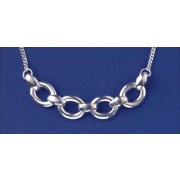 SPC 4 OVAL RINGS CURB NECKLACE