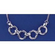 SPC 4 ROUND RINGS CURB CHAIN NECKLACE  =
