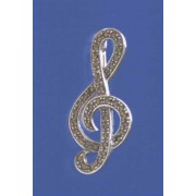 SPC MARCASITE TREBLE CLEF BROOCH       =