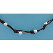 SPC LEATHER KNOT CHAIN WITH 6mm BEADS
