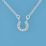 SPC 9mm CRYSTAL SET HORSESHOE/16" CHAIN=