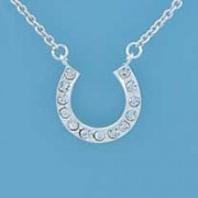 SPC 16mm CRYSTAL SET HORSESHOE/16" CHAIN