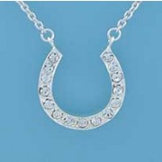 SPC 20mm CRYSTAL SET HORSESHOE/16"CHAIN=