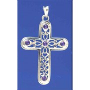 SPC 41x30mm AMETHYST SET CROSS         =