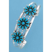 SPC 3 TQ FLOWER D SECT.WIRE CUFF BANGLE=