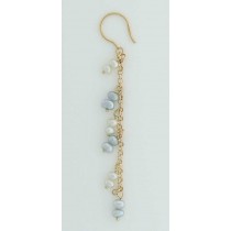 GWT BELCHER CHAIN/PEARLS DROP EARRINGS