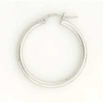 GWT 24x2mm WHITE PLAIN CREOLE HOOPS