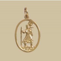 GWT 19x15mm OVAL CUTOUT ST CHRISTOPHER
