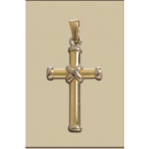 GWT 30x20mm YELLOW/WHITE FANCY CROSS