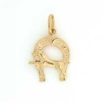 GWT HORSE IN HORSESHOE PENDANT