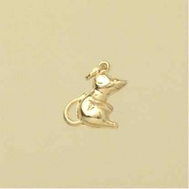GWT HOLLOW MOUSE CHARM