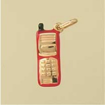 GWT RED ENAMEL MOBILE PHONE CHARM